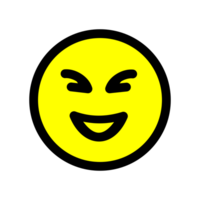 cheerful emoji face flat style png