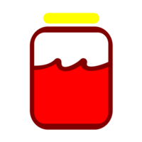 Glass of homemade strawberry jam png