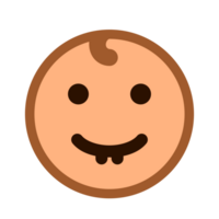 smiling cute newborn baby emoticon. png