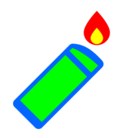 Burning gas lighter with fire illustration png