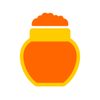 Glass teapot with honey inside png