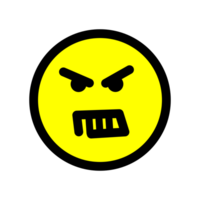 angry emoji face flat style png