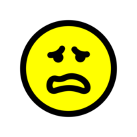 Sad emoji face flat style png