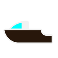 Luxurious fast motor boat sailing. png