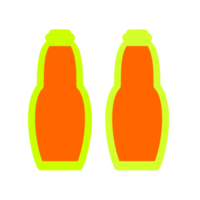 two plastic bottles of water or sweet soda illustrations png