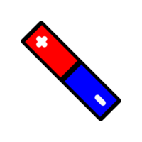 Red and blue magnet or physics magnetic. png