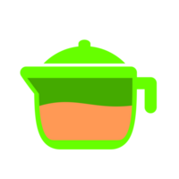 Glass teapot with brewed tea illustration png