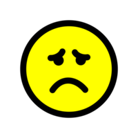 Sad emoji face flat style png