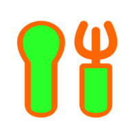 Cute Cutlery Fork and Spoon png