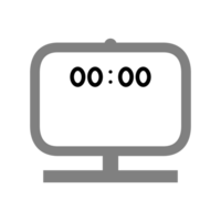 Computer monitor display with digital clock isolated png