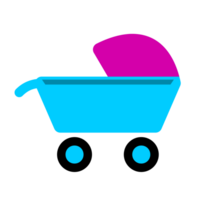 Baby Pram Stroller. Pushchair and Carrycot with Canopy and Swivel Wheels. png