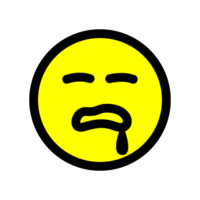 sleepy emoji face flat style png