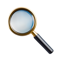 AI generated Magnifying Glass Search Icon symbol 3d isolated on transparent background png