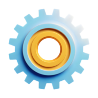 AI generated Gear Icon symbol 3d isolated on transparent background png