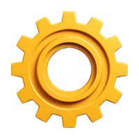 AI generated Gear Icon symbol 3d isolated on transparent background png