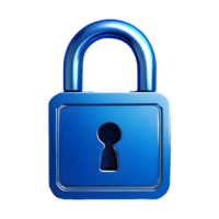 AI generated Lock Icon symbol 3d isolated on transparent background png