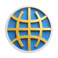 ai généré stylisé globe icône symbole 3d isolé sur transparent Contexte png