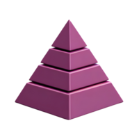 AI generated Pyramid Graph Bar Icon symbol 3d isolated on transparent background png