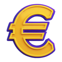 ai gegenereerd euro teken symbool 3d geïsoleerd Aan transparant achtergrond png