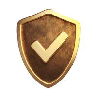 AI generated Setting Accept Shield icon Symbol 3d isolated on transparent background png