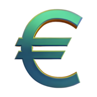 ai genererad euro tecken symbol 3d isolerat på transparent bakgrund png