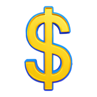 AI generated Dollar Sign symbol 3d isolated on transparent background png