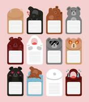 note and memo of bear character vector