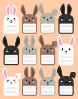 note and memo of bunny rabbit character vector