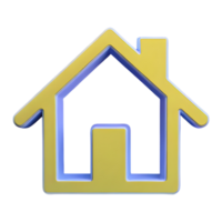 AI generated Home icon Symbol 3d isolated on transparent background png