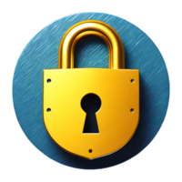 AI generated Padlock Icon symbol 3d isolated on transparent background png