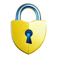 AI generated Padlock Icon symbol 3d isolated on transparent background png