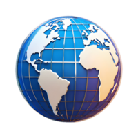 AI generated Globe Security icon Symbol 3d isolated on transparent background png