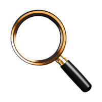 AI generated Magnifying Glass Search Icon symbol 3d isolated on transparent background png