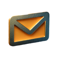 AI generated Mail Accept icon symbol 3d isolated on transparent background png