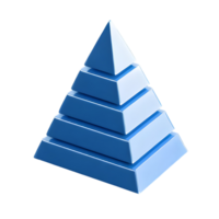 ai generato piramide grafico bar icona simbolo 3d isolato su trasparente sfondo png