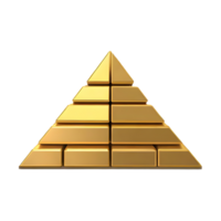 AI generated Pyramid Graph Bar Icon symbol 3d isolated on transparent background png