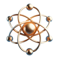 AI generated Atom Symbol 3d isolated on transparent background png