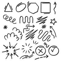 Hand drawn scribble element collections. vector