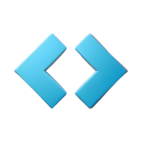 AI generated Two Sideway Directional Arrow Icon symbol 3d isolated on transparent background png