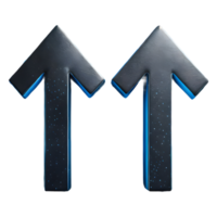 AI generated Two Up Directional Arrows Symbol 3d isolated on transparent background png