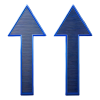 AI generated Two Up Directional Arrows Symbol 3d isolated on transparent background png