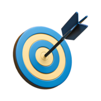 AI generated Target Arrow Board icon Symbol 3d isolated on transparent background png