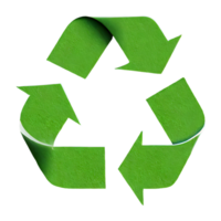 AI generated Recycle Symbol icon 3d isolated on transparent background png