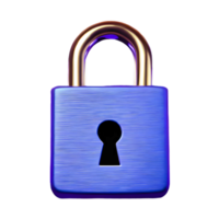 AI generated Padlock Icon symbol 3d isolated on transparent background png