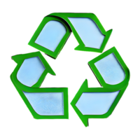 AI generated Recycle Symbol icon 3d isolated on transparent background png