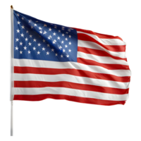 AI generated Waving American Flag isolated on transparent background png