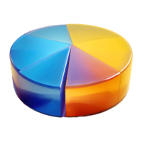 AI generated Translucent Multicolored Pie Chart Segment 3d isolated on transparent background png