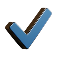 AI generated Check Mark icon 3d isolated on transparent background png