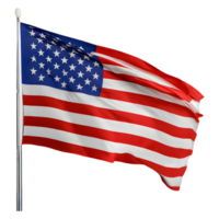 ai generiert winken amerikanisch Flagge isoliert auf transparent Hintergrund png