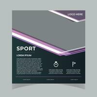 vector sport banner with photo flat design